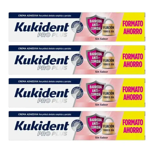 Kukident Quadruple Pro Plus Geschmacksneutrale Anticomida Barriere, 4 x 57 Gr