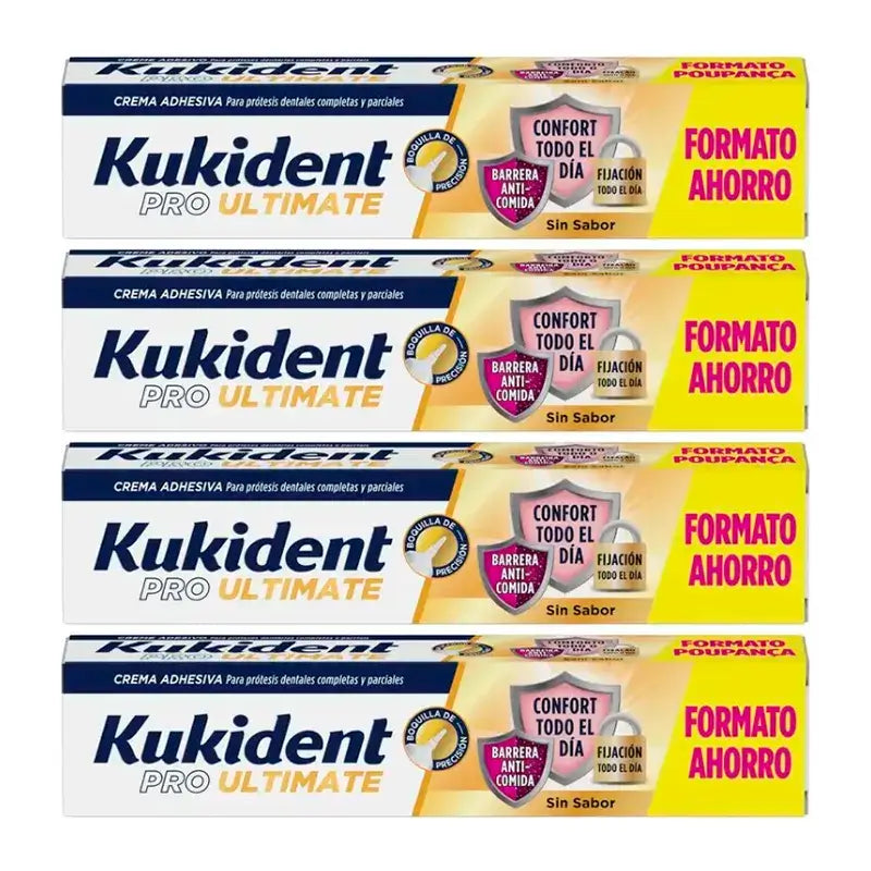 Kukident Quadruple Pro Ultimate Geschmacksfrei, 4 x 57 Gr