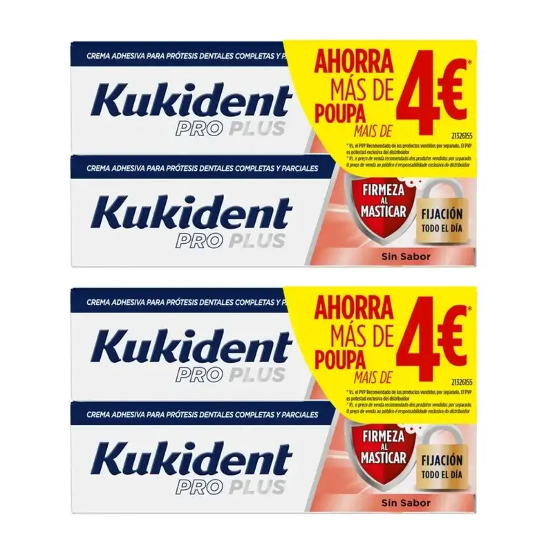 Kukident Pro Plus Kaukraftunterstützung, Sparpaket, 4X40 Gr