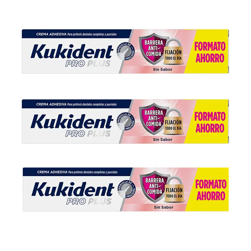 Kukident Triplo Pro Plus Geschmacksneutrale Barriere gegen Mikroben, 3 X 57 Gr