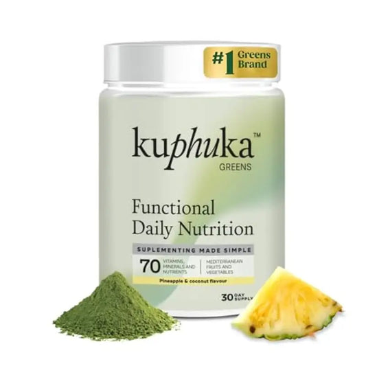 Kuphuka Greens Nahrungsergänzungsmittel 100% natürlich & ganzheitlich Ananas & Kokosnuss, 411 Gramm