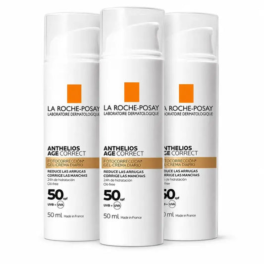 La Roche Posay Anthelios Age Correct SPF50 Gel-Creme, Packung 3 x 50 ml