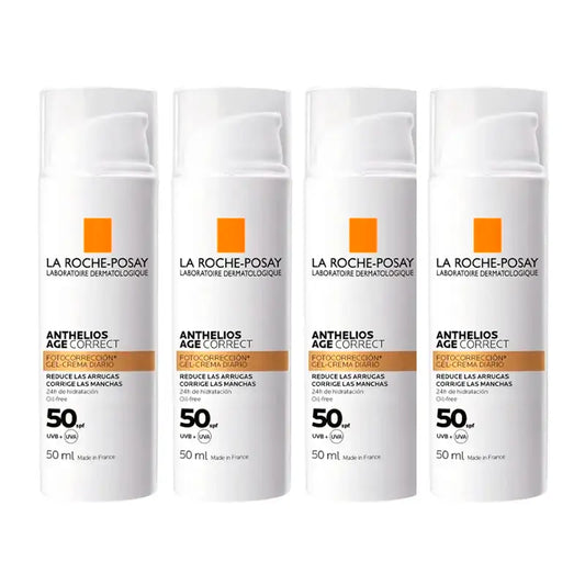 La Roche Posay Anthelios Age Correct SPF50 Gel-Creme, Packung 4 x 50 ml