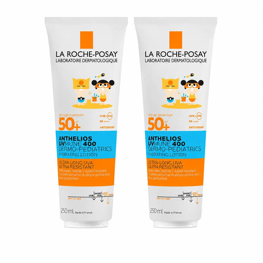 La Roche-Posay Anthelios Dermo-Pediatrics Feuchtigkeitsmilch SPF 50+ Kindersonnenschutz Packung 2 x 250 ml