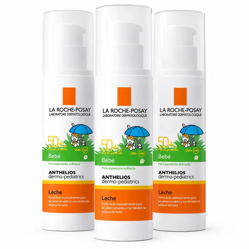 La Roche-Posay Anthelios Dermo-Pediatrics Baby Sonnenmilch SPF50+, Packung 3 x 50 ml