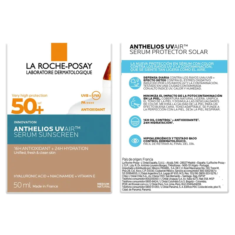 La Roche Posay Anthelios Uvair Sun Serum Spf50+ Getönt Mittel , 50 ml
