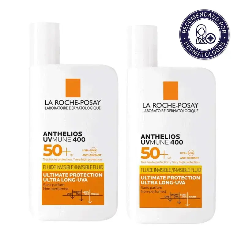 La Roche-Posay Anthelios UVMune 400 Unsichtbares Fluid SPF50+, Duplo 2x50 ml