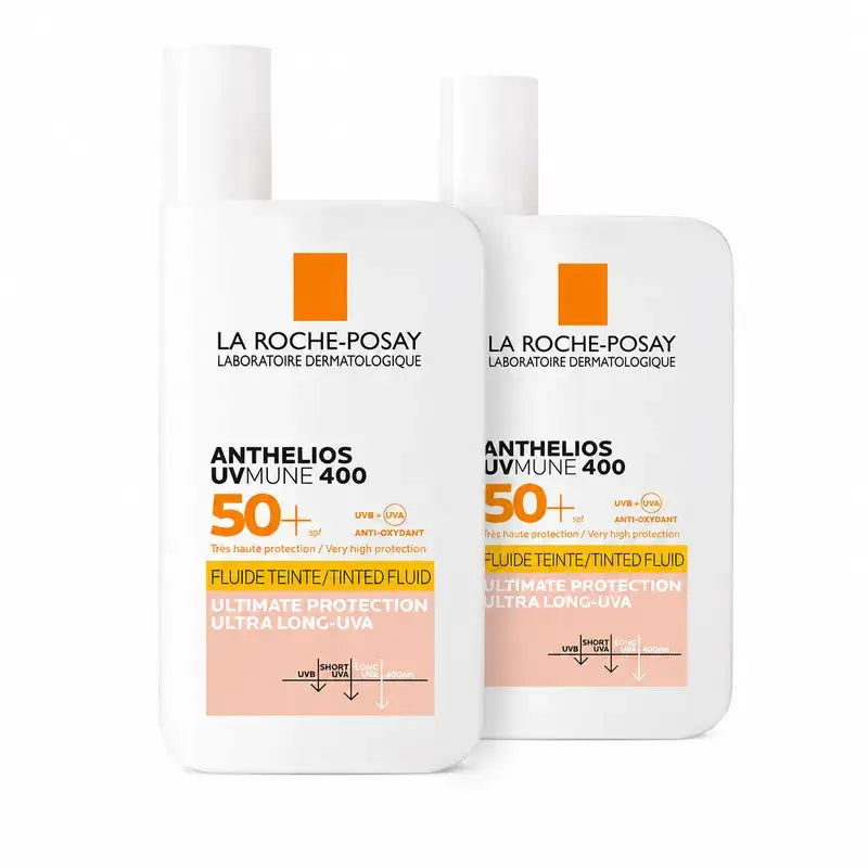La Roche Posay Anthelios UVMune 400 SPF50+ Farbiges Fluid, Packung 2 x 50 ml