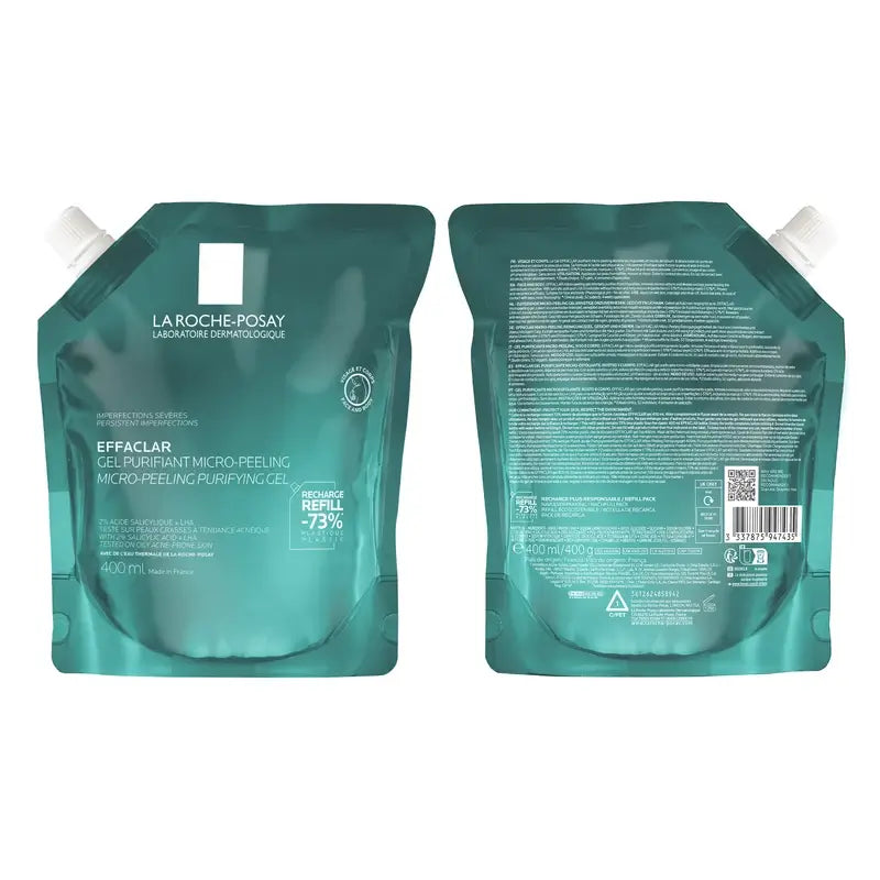 La Roche-Posay Effaclar Mikro-Peeling-Gel, Nachfüllpackung, 400 ml