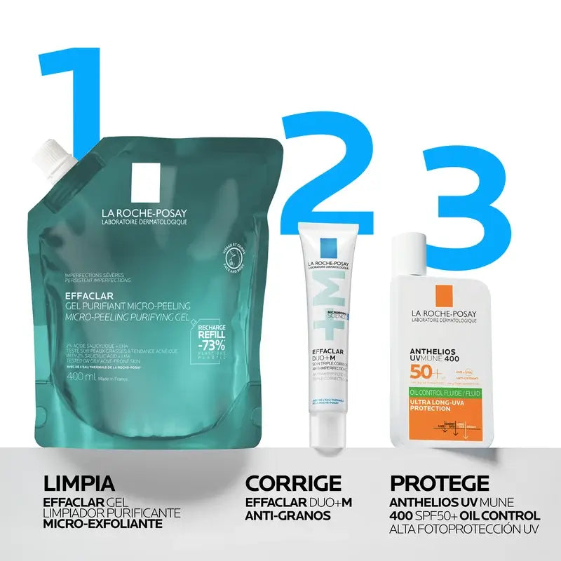 La Roche-Posay Effaclar Mikro-Peeling-Gel, Nachfüllpackung, 400 ml