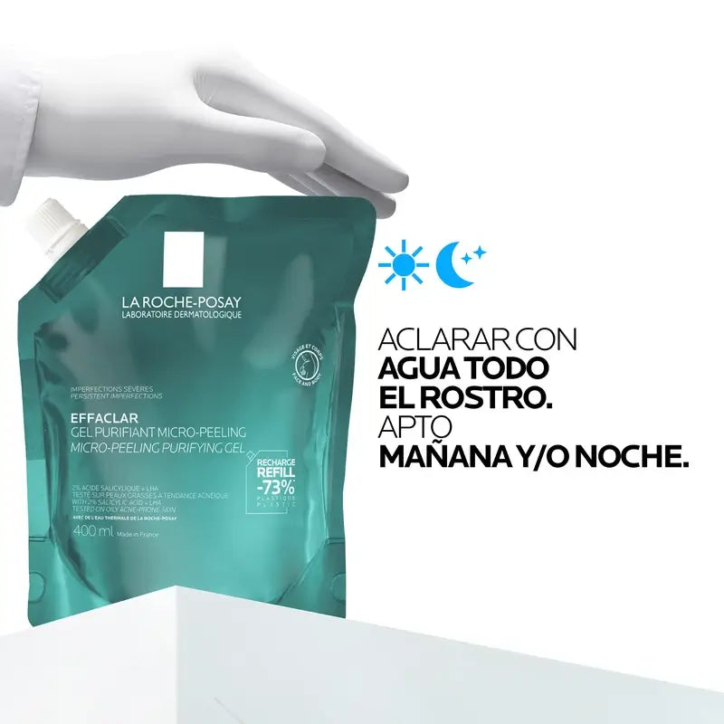 La Roche-Posay Effaclar Mikro-Peeling-Gel, Nachfüllpackung, 400 ml