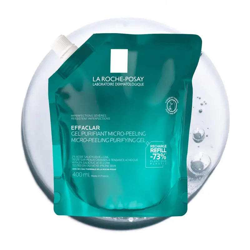 La Roche-Posay Effaclar Mikro-Peeling-Gel, Nachfüllpackung, 400 ml