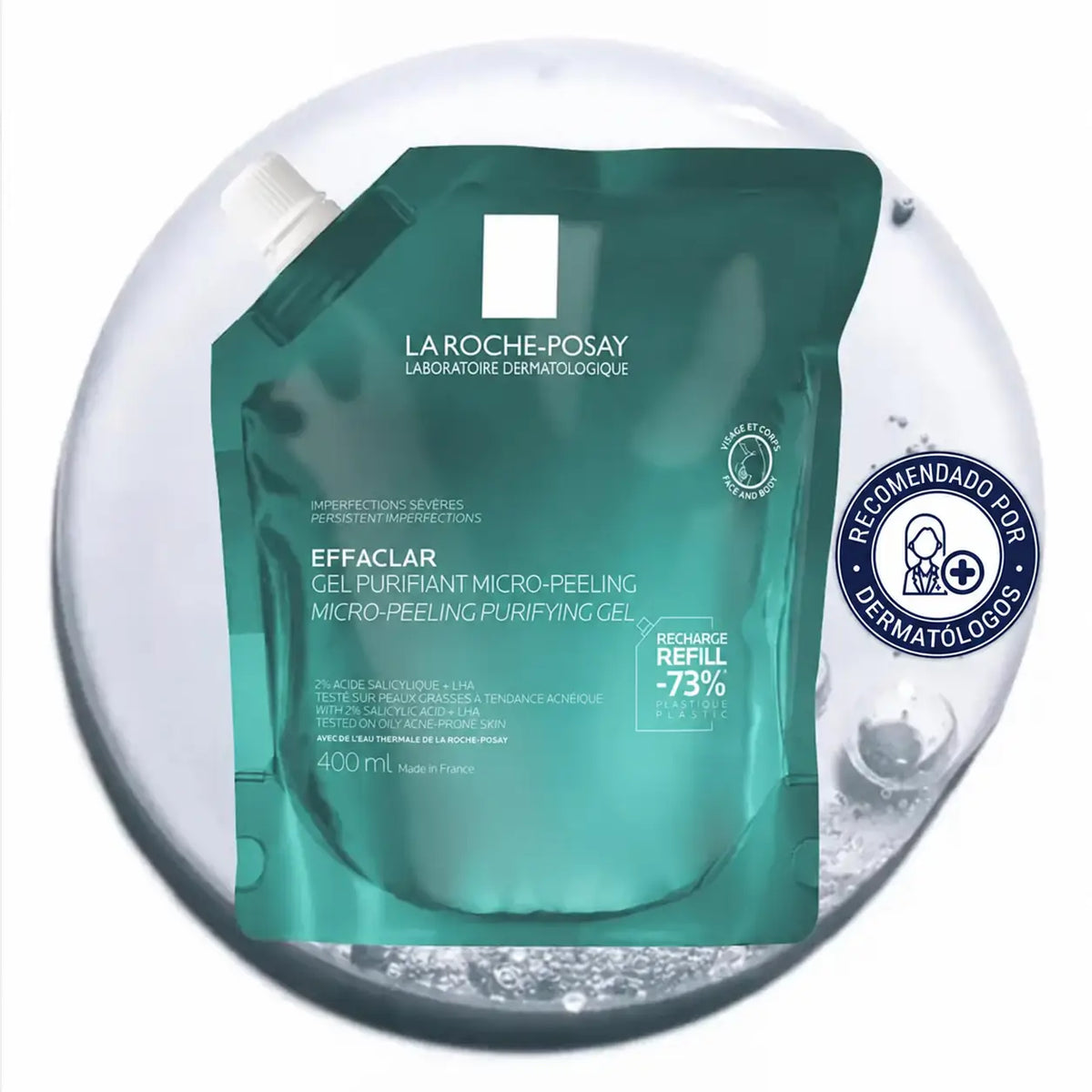 La Roche-Posay Effaclar Mikro-Peeling-Gel, Nachfüllpackung, 400 ml
