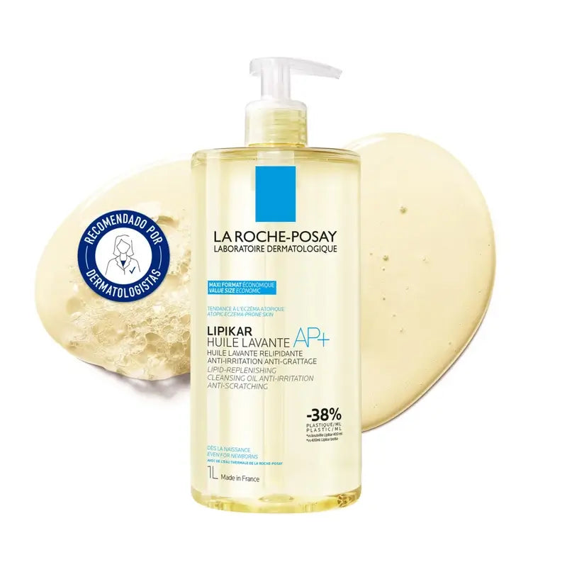 La Roche Posay Lipikar Oil Washing Ap+ Body Cleanser Anti Irritation für atopische Haut , 1000 ml