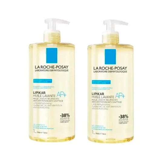 La Roche Posay Lipikar Oil Wash Ap+ Body Cleanser Anti-Irritation Für Atopische Haut , Packung 2 x 1000 ml