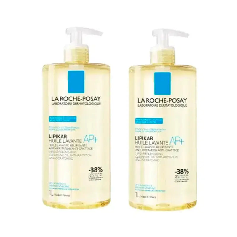 La Roche Posay Lipikar Oil Wash Ap+ Body Cleanser Anti-Irritation Für Atopische Haut , Packung 2 x 1000 ml