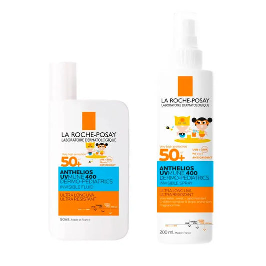 La Roche Posay Anthelios Fluid Kinderpackung Spf50+ 50Ml + Invisible Kinderspray Spf50+ 200Ml