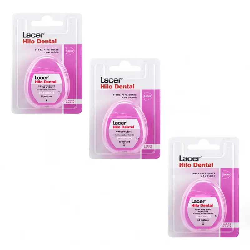 Lacer Duplo Zahnseide mit Fluorid, Minzgeschmack 50 M