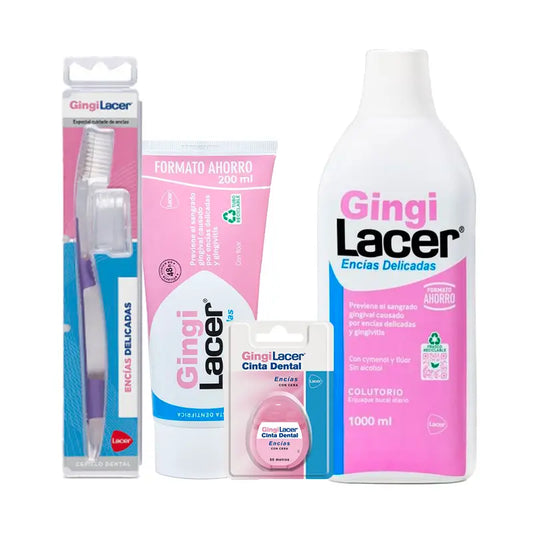 Lacer Gingilacer Pack (Mundspülung + Zahnpasta + Zahnseide + Zahnbürste)