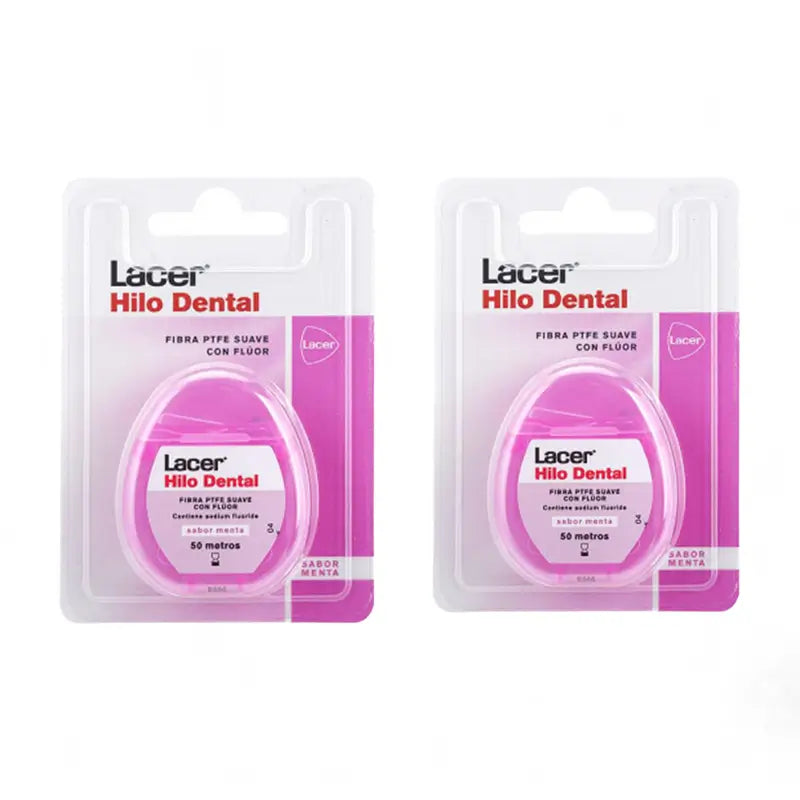 Lacer Triplo Mint Zahnseide mit Fluorid, Minzgeschmack 50 M