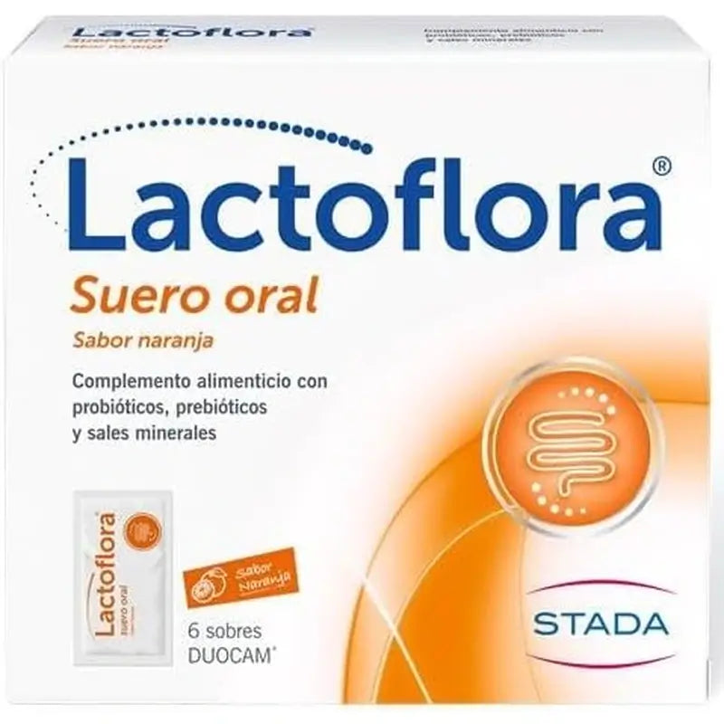 Lactoflora Oral Serum mit Probiotika, Präbiotika und Mineralsalzen mit Orangengeschmack, 6 Sachets