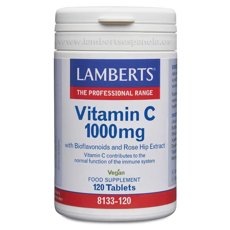 Lamberts Vitamin C 1000 Mg + Bioflavonoide & Hagebutten, 120 Tabletten