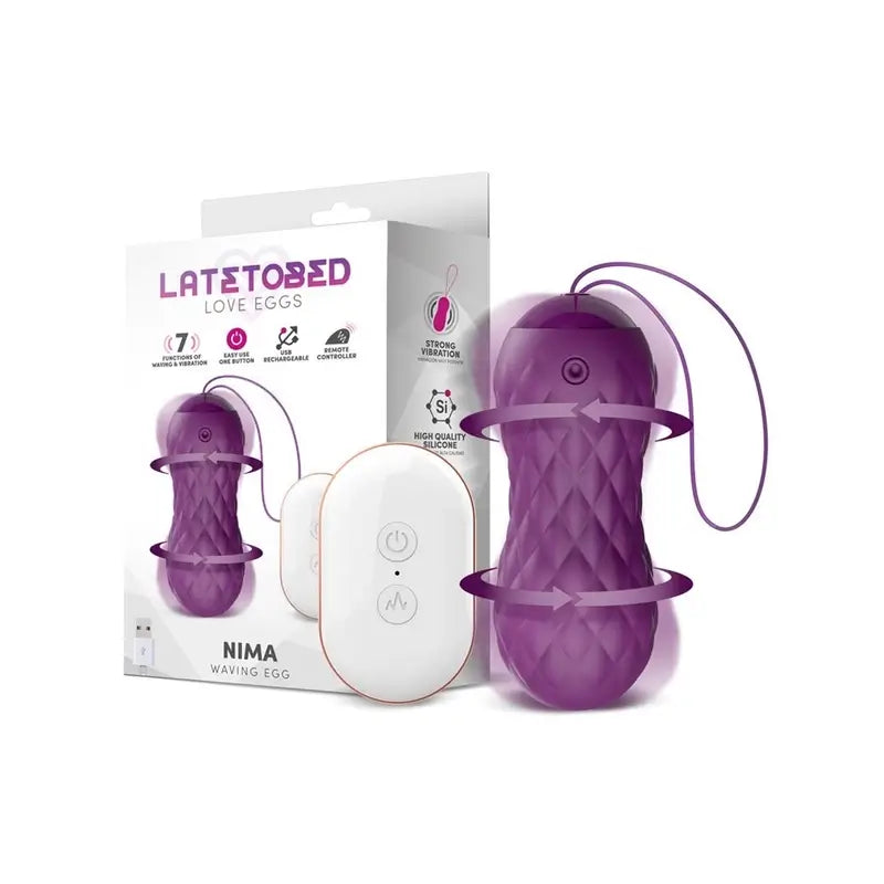 Latetobed Vibrationsei mit Wave Motion Fernbedienung Usb Silikon Lila