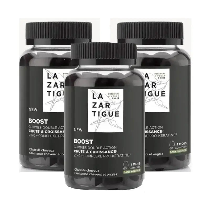 Lazartigue Gummies Haarausfall, Packung 3 x 60 Einheiten