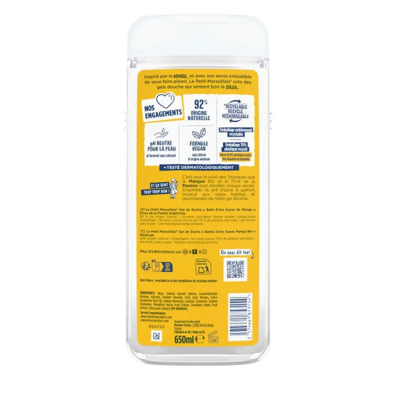 Le Petit Marseillais Extra-mildes Duschgel mit Bio-Mango und Maracuja, 650 ml