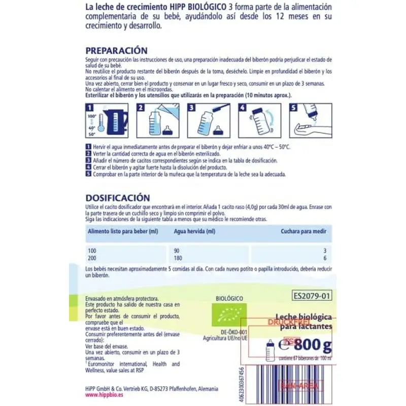 Hipp Combiotik 3, Aufwuchs-Milch, 800 g