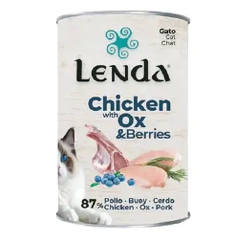 Lenda Wet Cat Hühnerpastete mit Rindfleisch und Blaubeeren, 12x400 g
