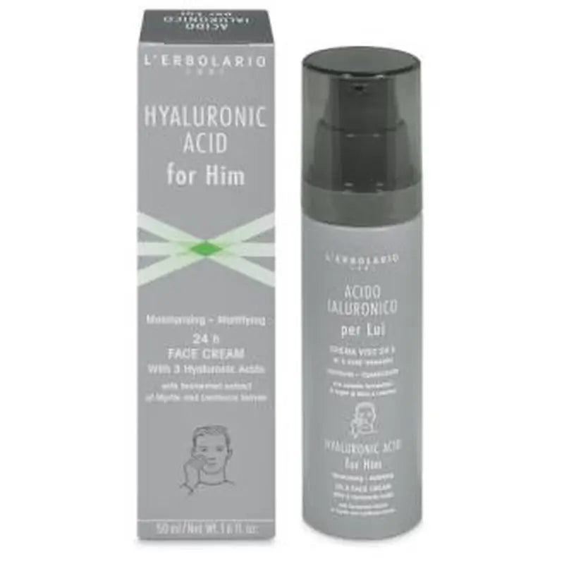 L'Erbolario Men's Hyaluronic Acid Face Cream 24 Hours 50Ml.
