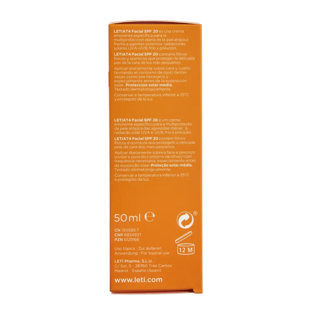 Letiat4 Gesichtsbehandlung Spf20, 50 ml