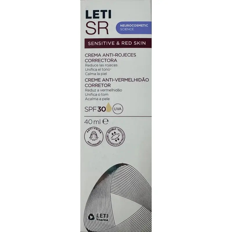 Leti Sr Antiredness Korrekturcreme Spf30 mit Farbe , 40 ml