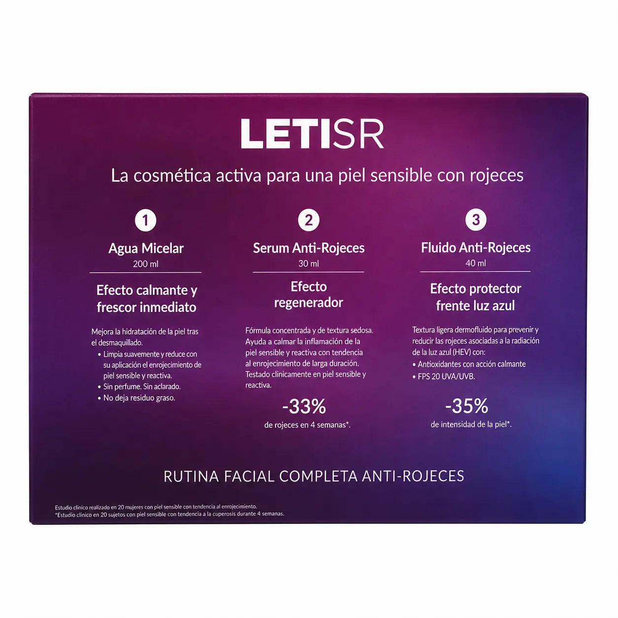 Leti SR Anti-Rötungen Weihnachten Brust Serum + Fluid + Micellar Wasser Geschenk