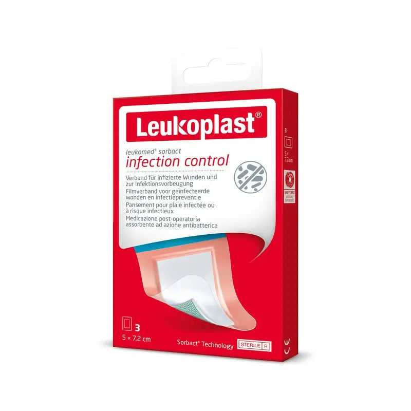 Leukoplast Leukomed Sorbact, 5 Cm X 7,2 Cm, 3 Stk.
