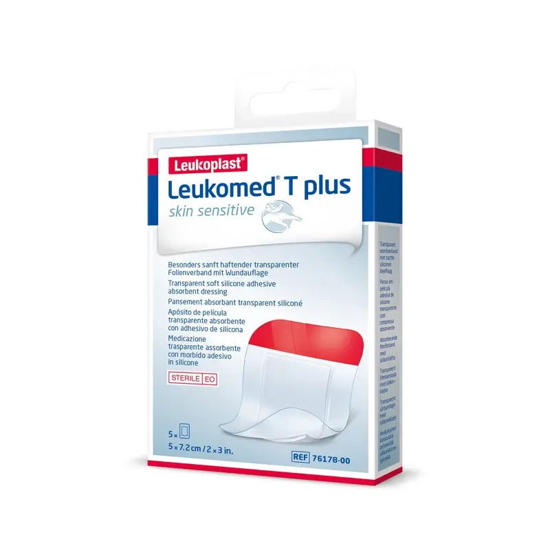 Leukoplast Leukomed T Plus Skin Sensitive, 5 Cm X 7,2 Cm, 5 Stück.