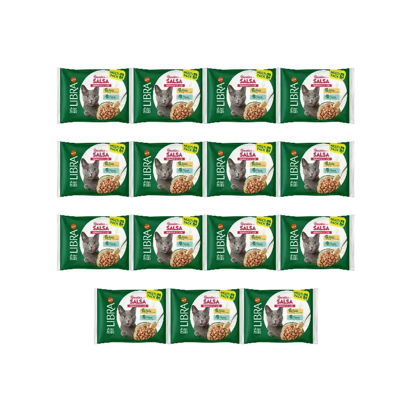 Libra Nassfutter für Katzen, mit Huhn und Pute in Soße, Flowpack, 15 x 340 g