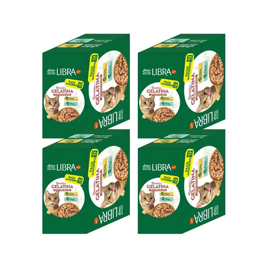 Libra Katzenfutter (Nassfutter) mit Huhn und Pute, Flowpack, 4 x 1,02 kg