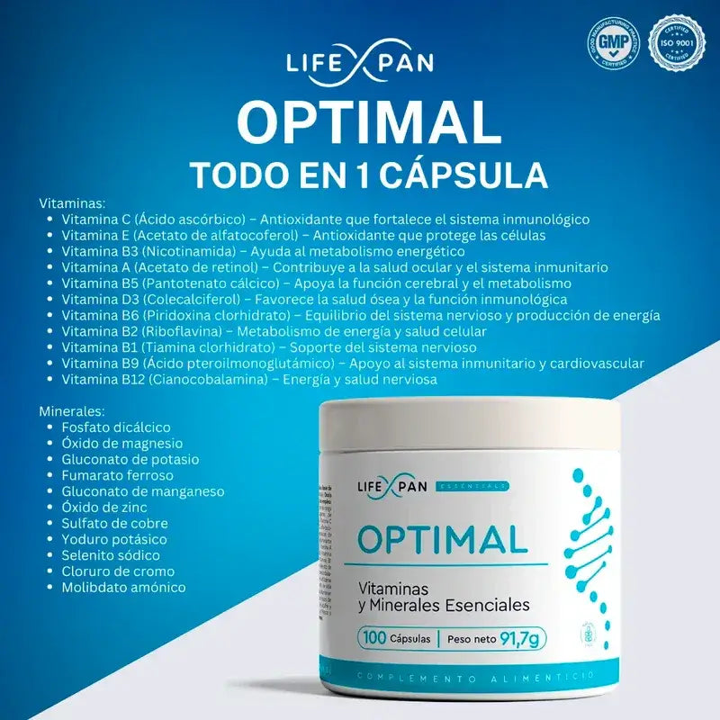 Lifexpan Optimal Essentielle Vitamine & Mineralien , 100 Kapseln
