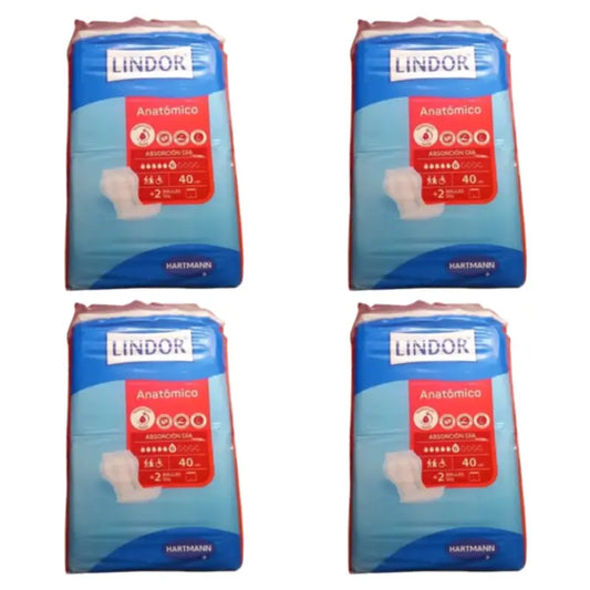 Lindor Anatomische Nachtwindeln, 4er-Pack à 80 Stück