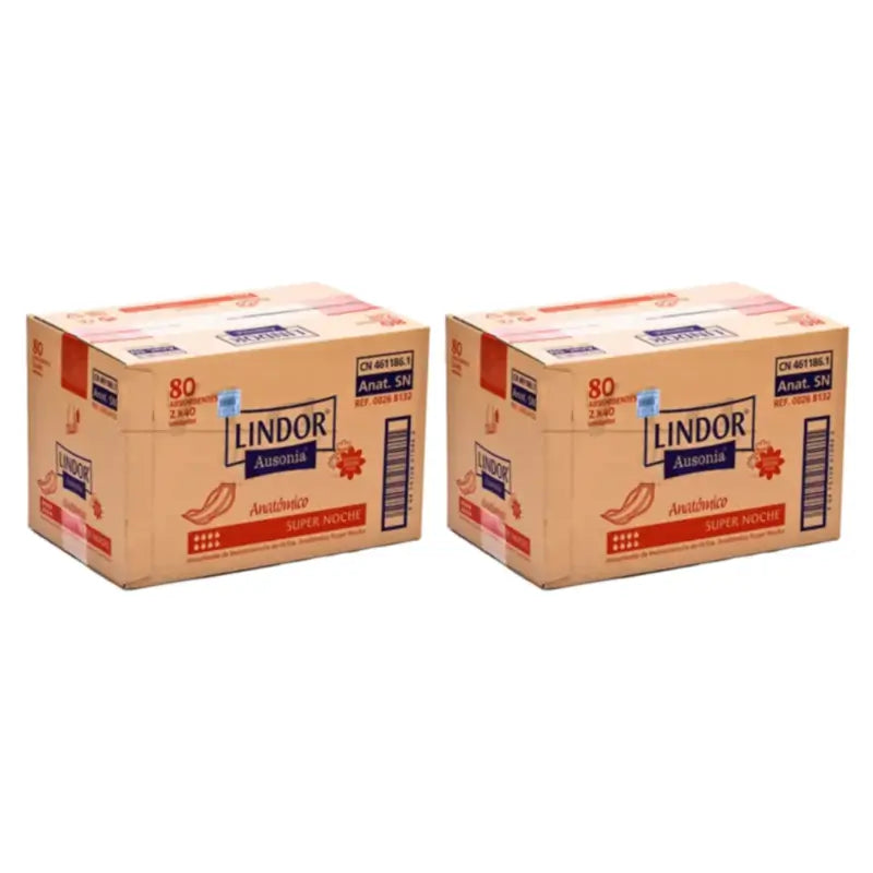 Lindor Anatomische Super-Nacht-Windeln, Packung mit 2 x 80 Stück