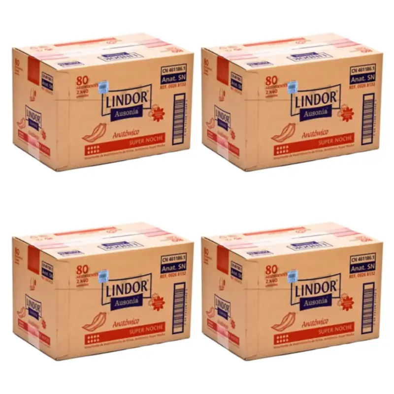 Lindor Anatomische Super-Nachtwindeln, 4er-Pack à 80 Stück
