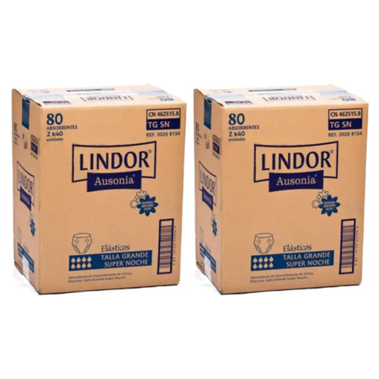 Lindor Elastische Windeln „Super Noche“, Größe L, 2er-Pack à 80 Stück