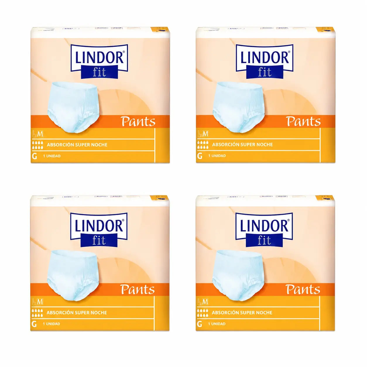 Lindor Windeln „Fit Pants Super Noche“, Größe M, 80 Stück, 4er-Pack