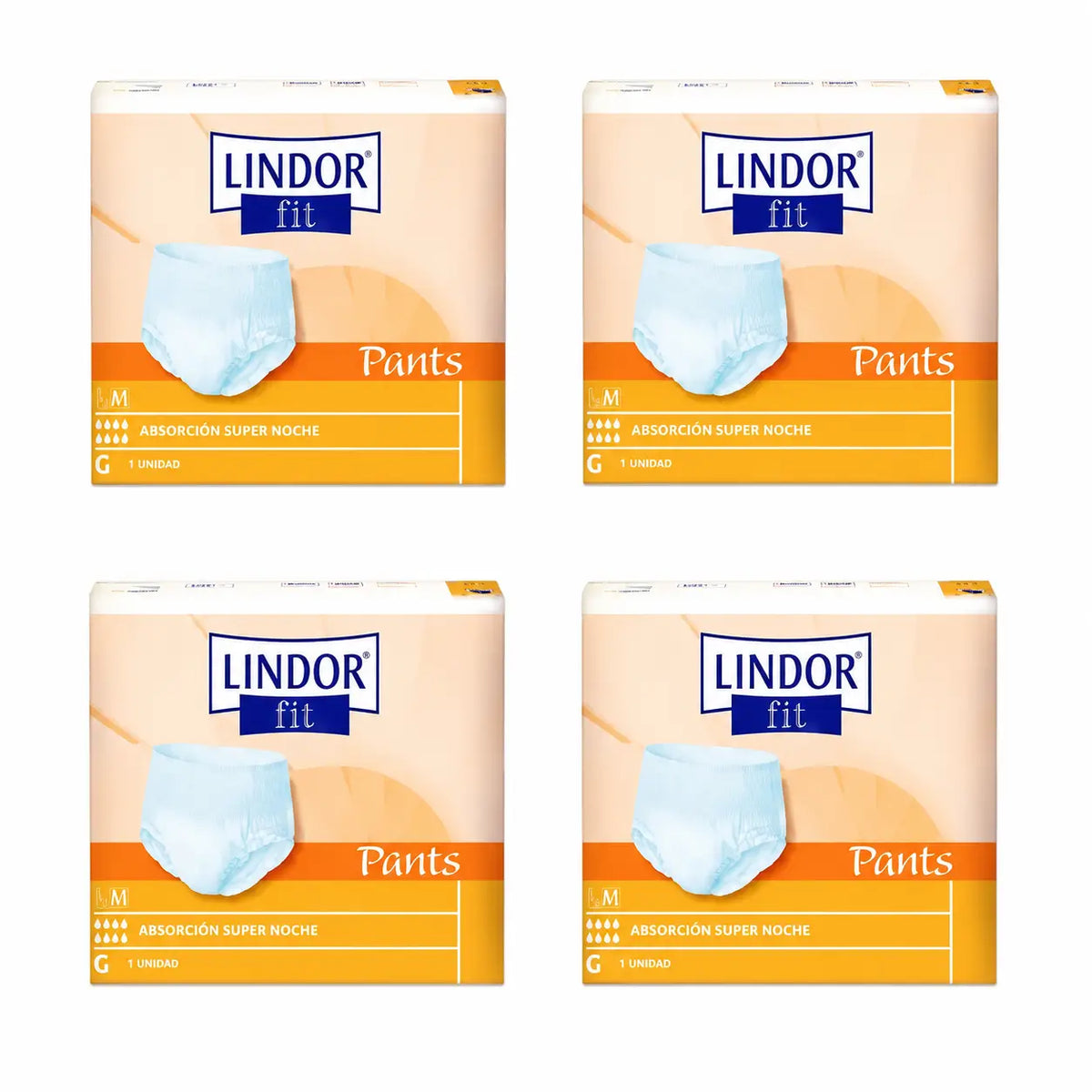 Lindor Windeln „Fit Pants Super Noche“, Größe M, 80 Stück, 4er-Pack
