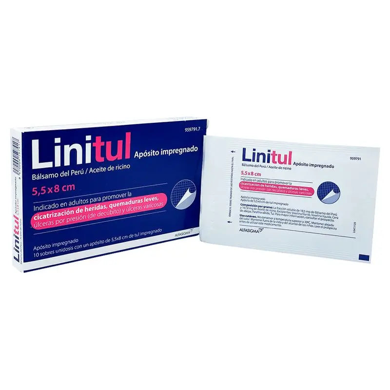 Linitul 5,5 x 8 cm Kleiner imprägnierter Verband 10 Säckchen