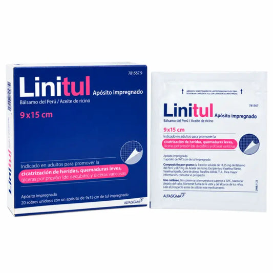 Linitul 9 x 15 cm – getränkte Wundauflage, 20 Beutel