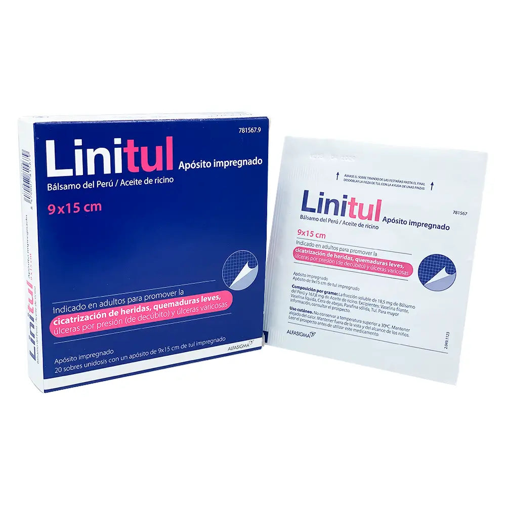 Linitul 9 x 15 cm Imprägnierte Wundauflage 20 Säckchen