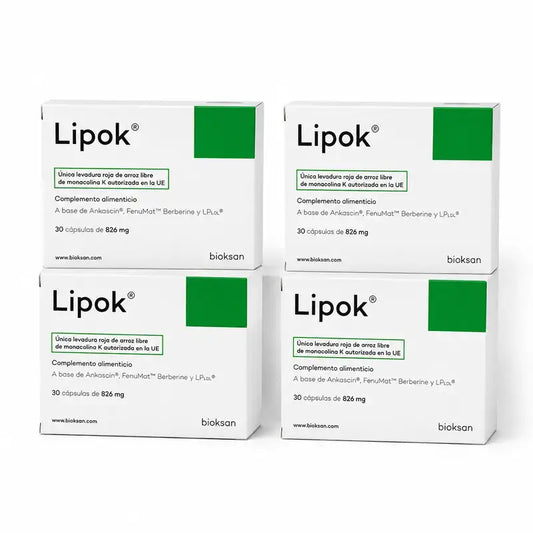 Lipok Nahrungsergänzungsmittel, Packung mit 4 x 30 Kapseln